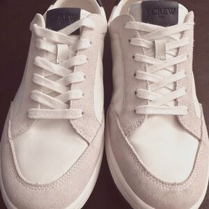 J.CREW White Leather Mens Court Sneakers Shoes - Size 9.5